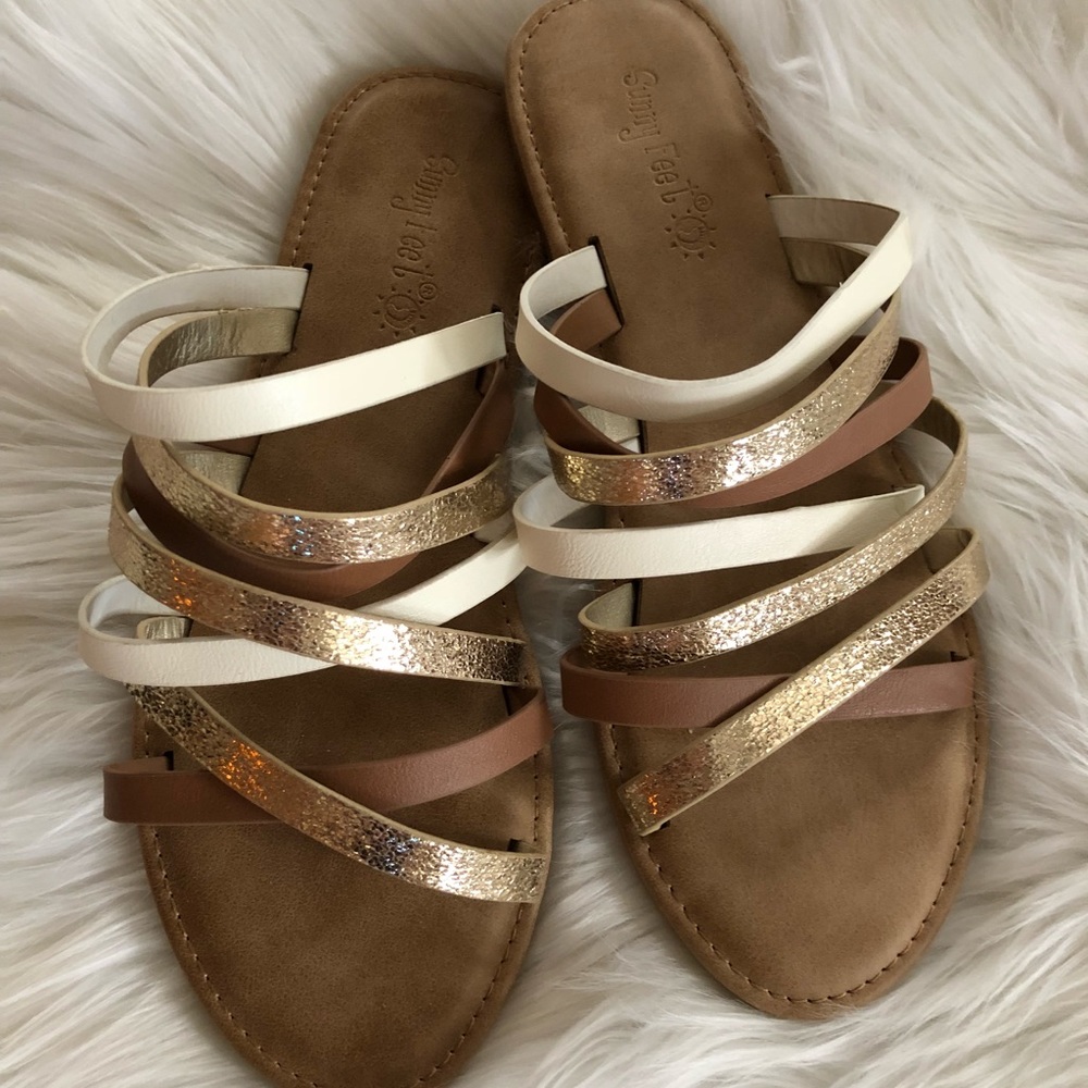 Metallic straps sandal size 7.5
